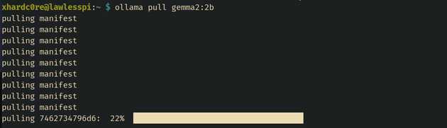 Screenshot of Gemma installation